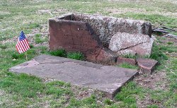 Crumbling gravestone